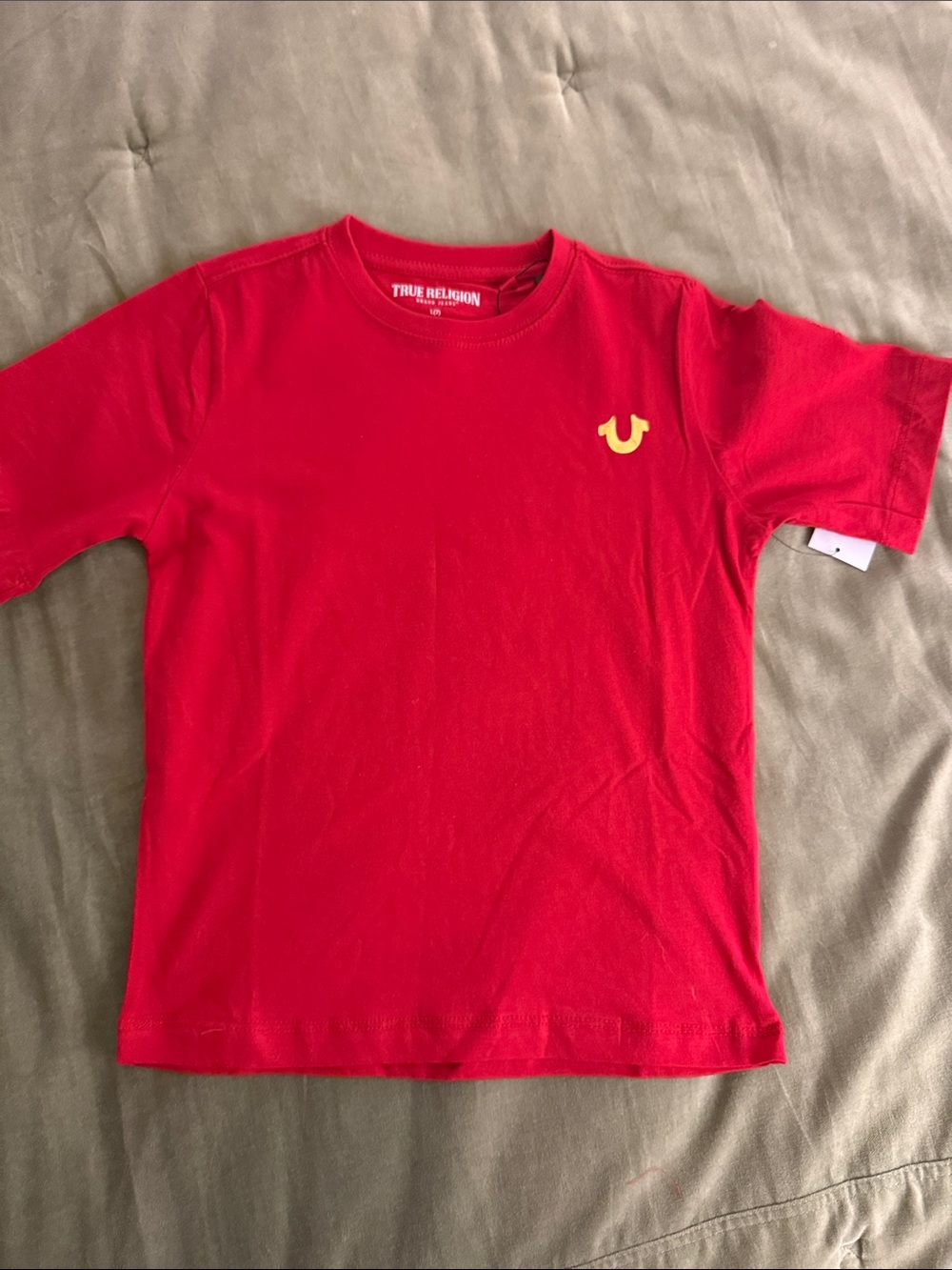 Kids True Religion Red Tee with Yellow Graphic Logo - Picture 3 of 4